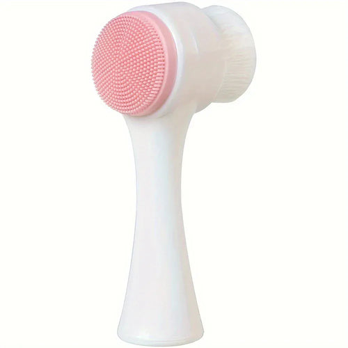 Dubbelwerkende gezichtsborstel van silicone voor diepe reiniging