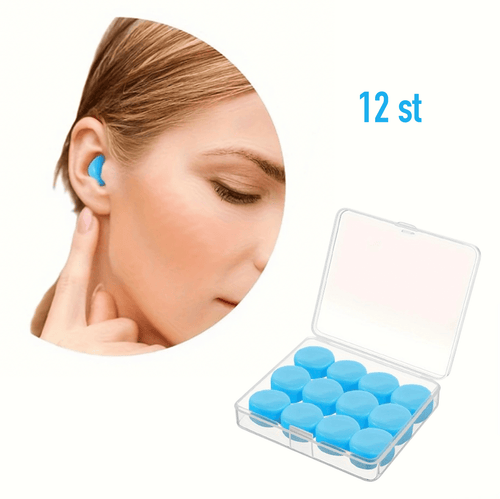 Vormbare siliconen oordopjes met opbergdoosje – 12-pack