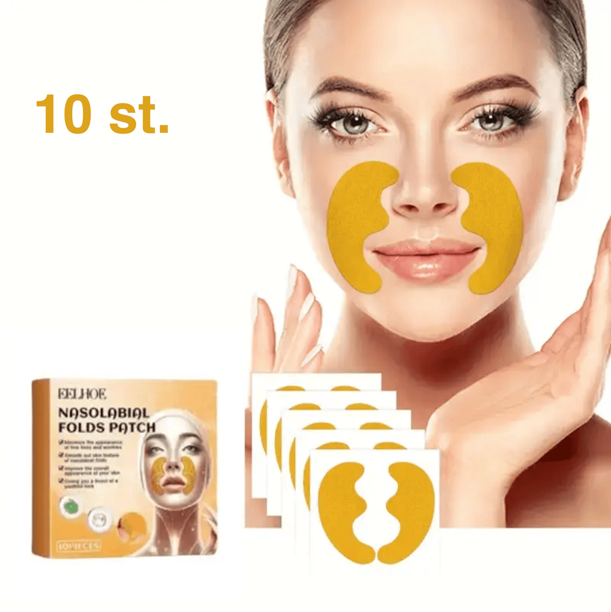 Rimpelgladmakende pleisters voor neus en lippen – 10-pack