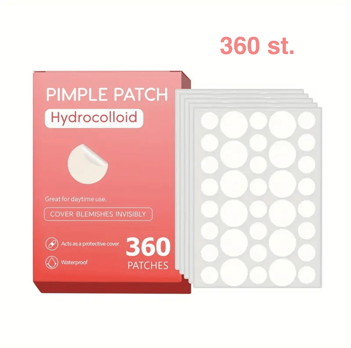 Hydrocolloïd-acnepleisters – geurvrij en mild (360 stuks)