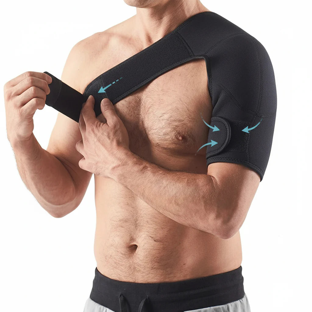 Schouderbrace met compressiemouwen voor stabiliteit en ontlasting