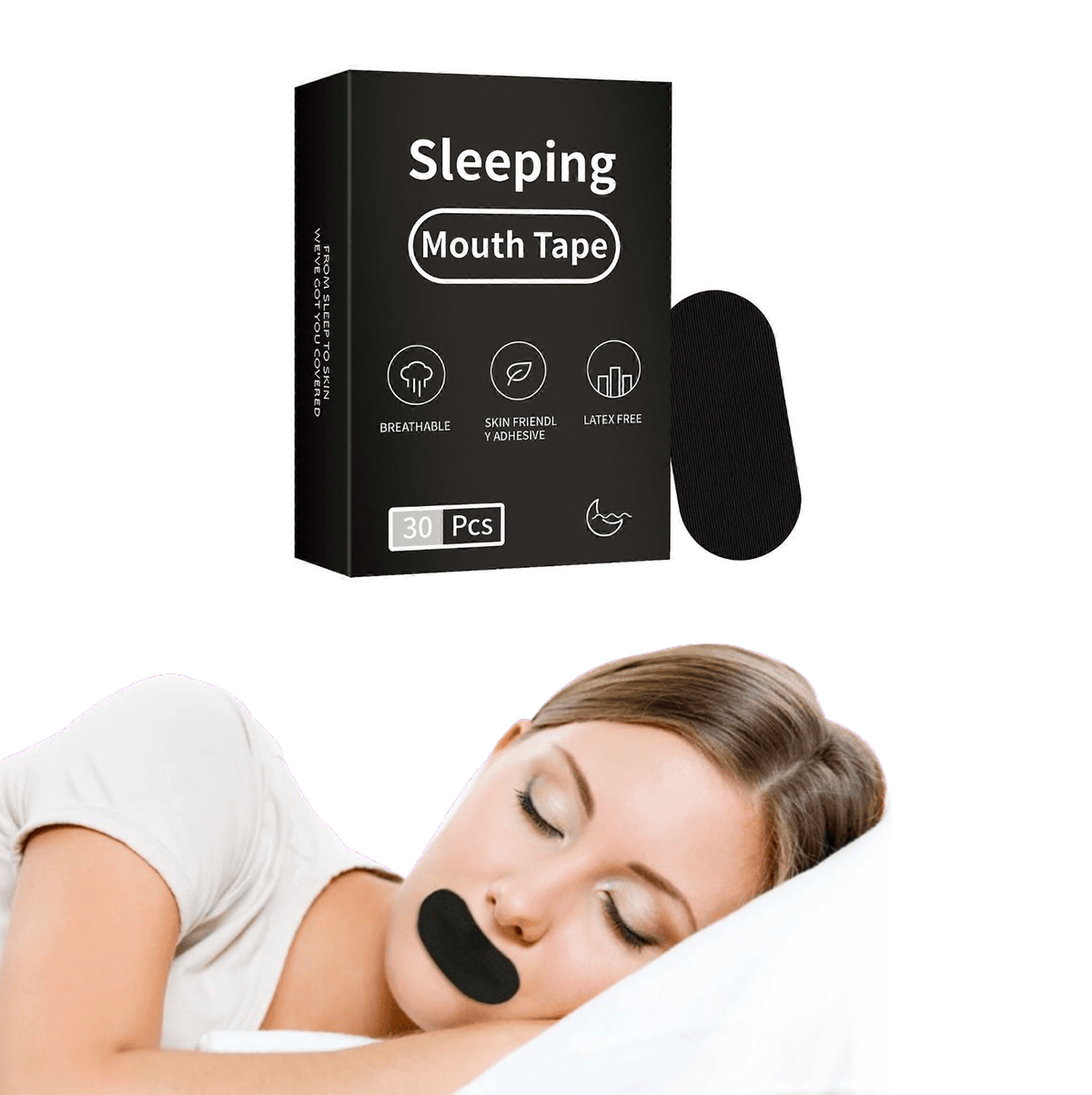 Milde mondtape tegen snurken – 30-pack voor neusademhaling