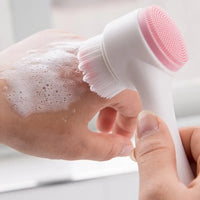 Dubbelwerkende gezichtsborstel van silicone voor diepe reiniging