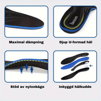 Ergonomische inlegzolen met hielkussen en voetboogsteun