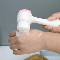 Dubbelwerkende gezichtsborstel van silicone voor diepe reiniging