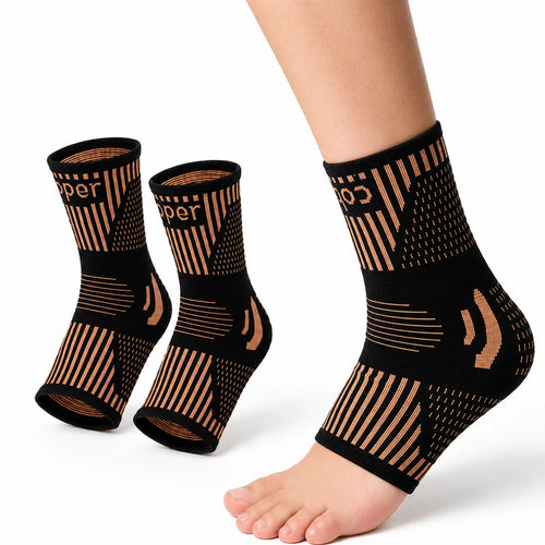 Enkelbrace met lichte compressie en open hiel (2-pack)