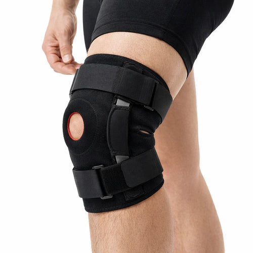 Verstelbare kniebrace met patellasteun en klittenband