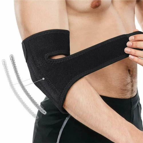 Verstelbare elleboogbrace met compressie en klittenbandsluiting