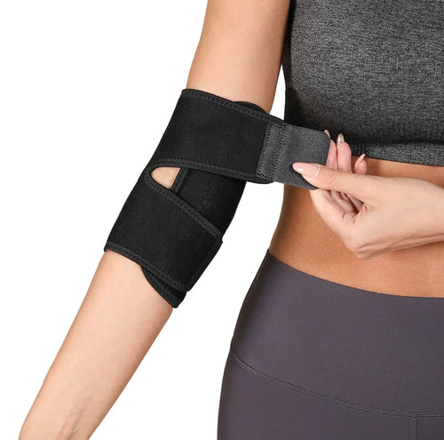Verstelbare elleboogbrace van neopreen met klittenband