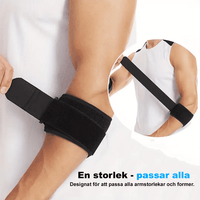 Justerbart stöd för tennisarmbåge med tryckdyna