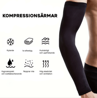 Elastische compressiemouwen met uv-bescherming (2-pack)