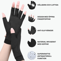 Koper-compressiehandschoenen met open vingertoppen