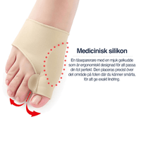 Corrigerende hallux valgus-steun met teenspreider (2-pack)