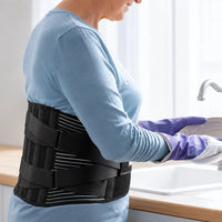 Verstelbare onderrugbrace met stabiliserende compressie