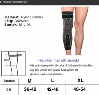 Lange elastische kniebrace met compressie en verwarmend effect