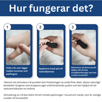 Migraineclip voor acupressuur bij hoofdpijn en spanning