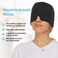 Migraineverlichtende koelmuts met gelkussen voor hoofd en ogen