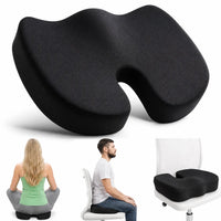 Ergonomisk ortopedisk sittkudde i minnesskum för bättre sittkomfort och avlastning av rygg, höfter och svanskota.