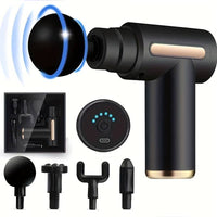 Compacte mini-massagepistool met verwisselbare opzetstukken