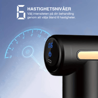 Compacte mini-massagepistool met verwisselbare opzetstukken