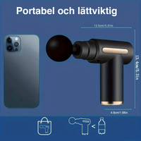Compacte mini-massagepistool met verwisselbare opzetstukken