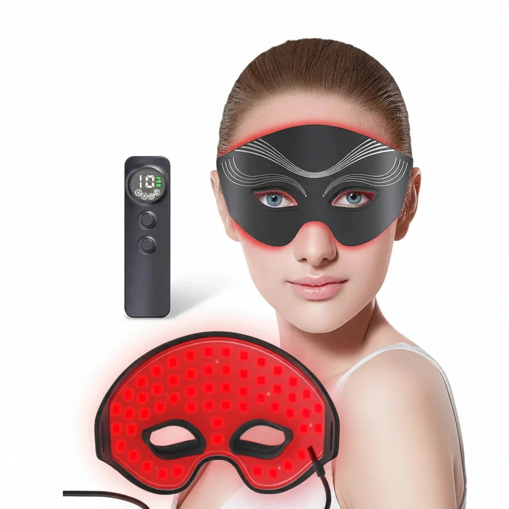 Roodlichttherapie-oogmasker met led en meerdere lichtstanden