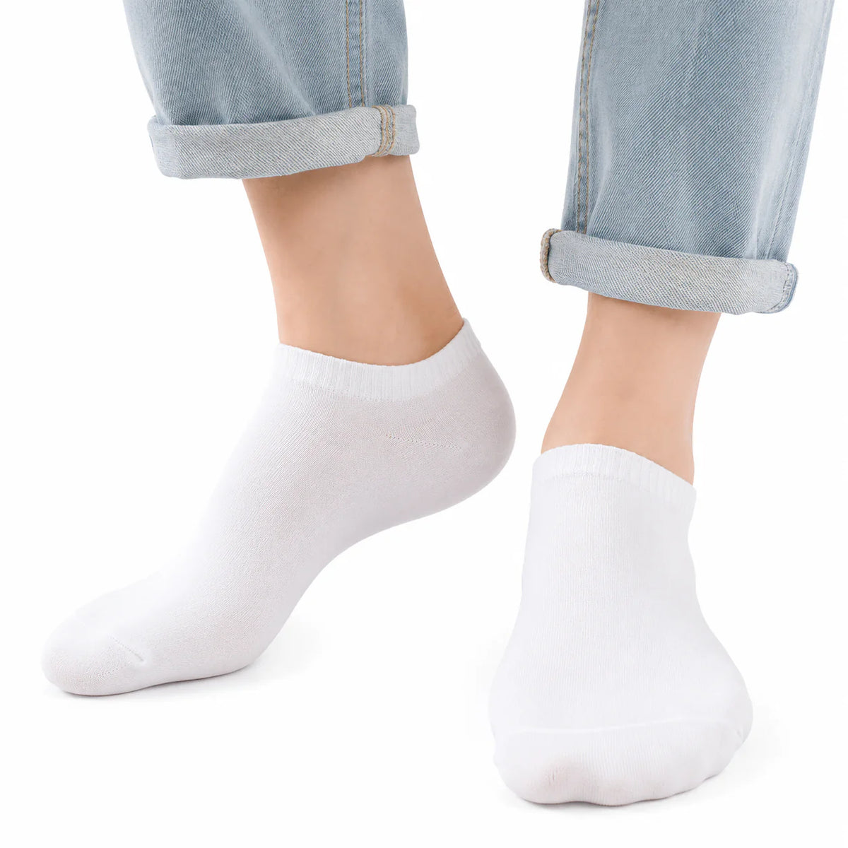 Witte enkelsokken in 10-pack – maat 38–41