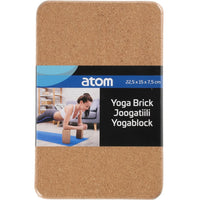 Atom yogablock i kork 22,5 x 15 x 7,5 cm med originalförpackning